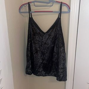 Black sparkly velvet tank